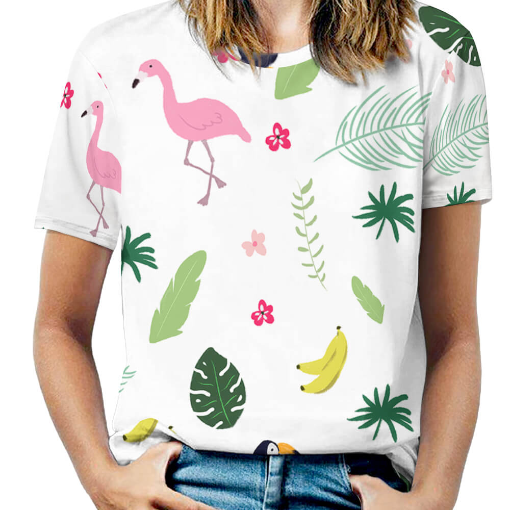 Custom Mid Sleeve Full Print T-shirt For Women