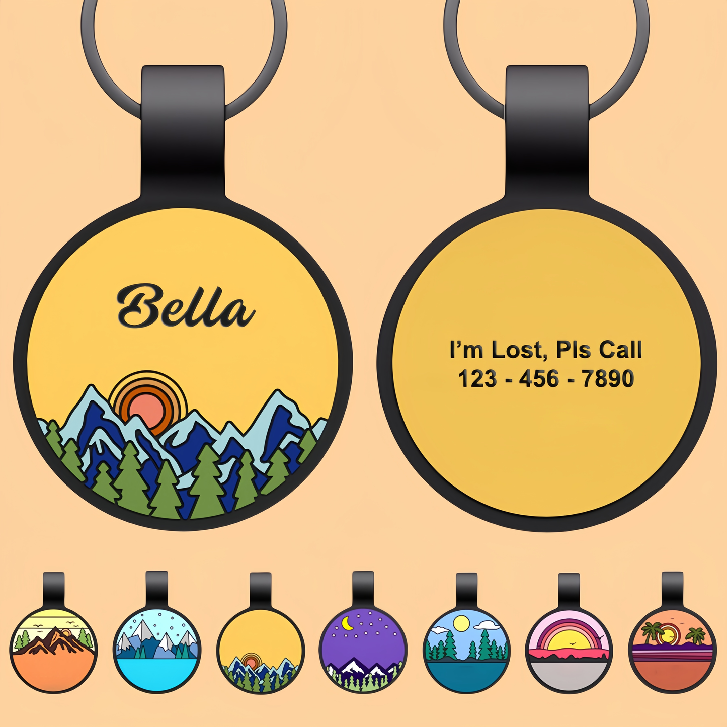 Personalized Engraved Silicone Dog and Cat Name ID Tag