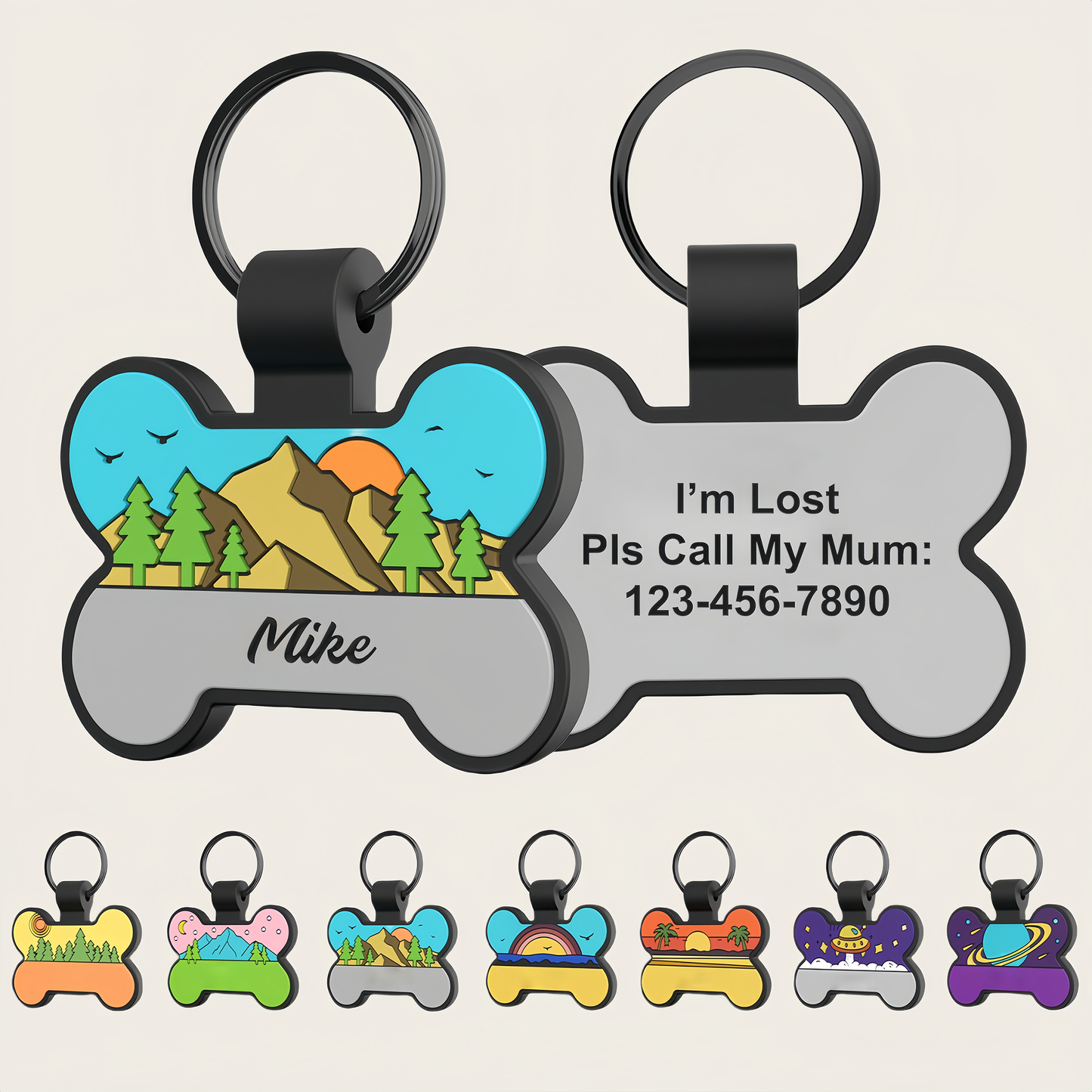 Personalized Silicone Dog and Cat Name ID Tag