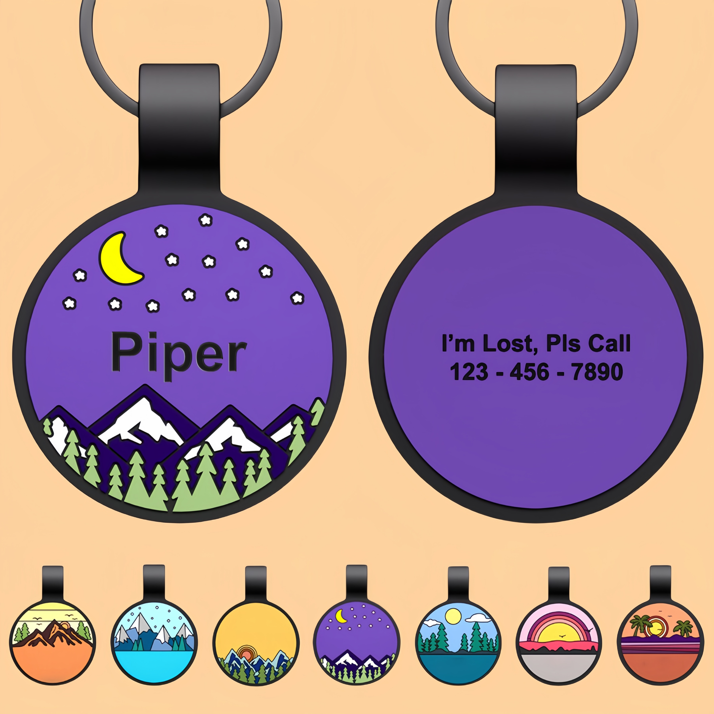 Personalized Engraved Silicone Dog and Cat Name ID Tag