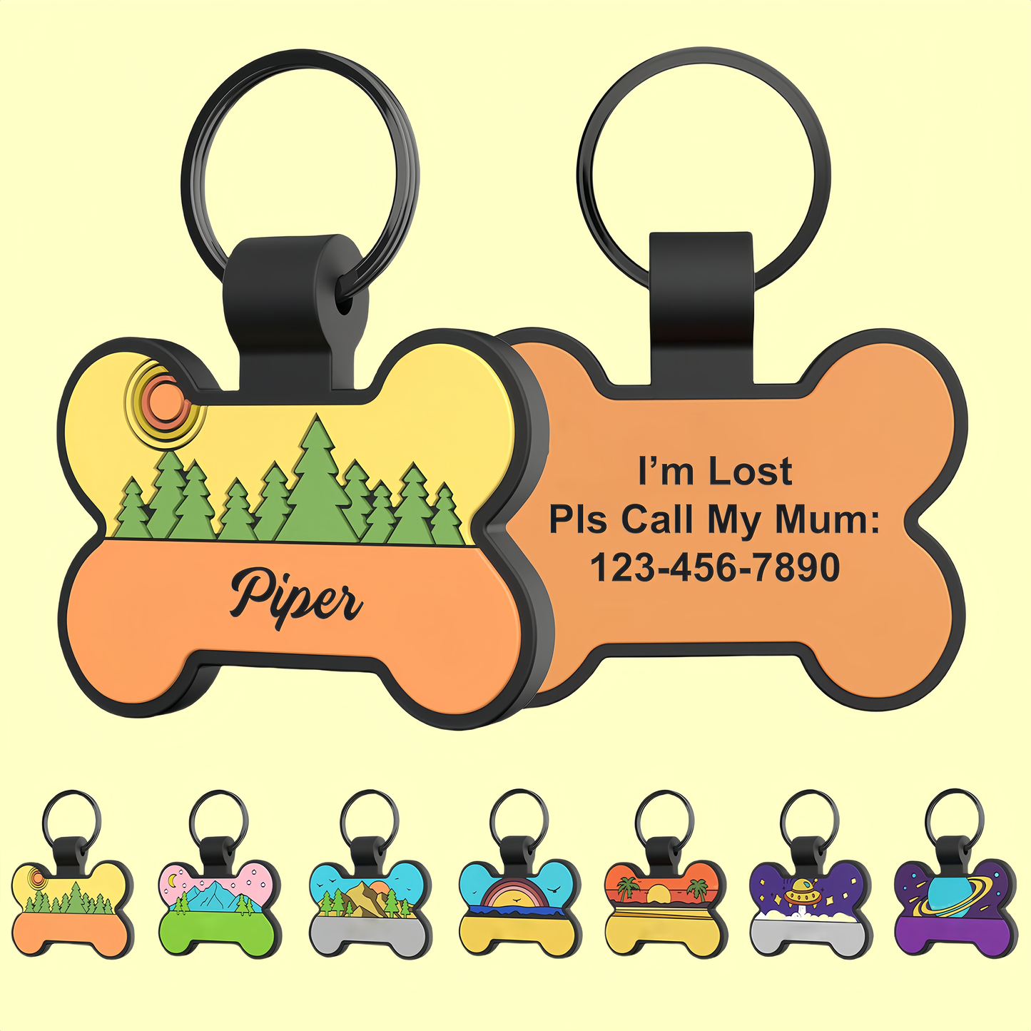 Personalized Silicone Dog and Cat Name ID Tag