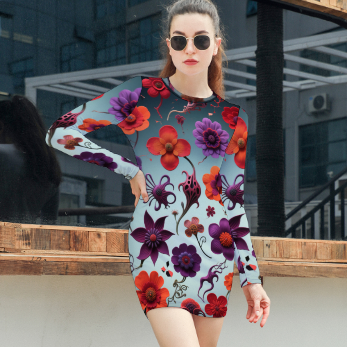 Custom Long Sleeve Bodycon Dress