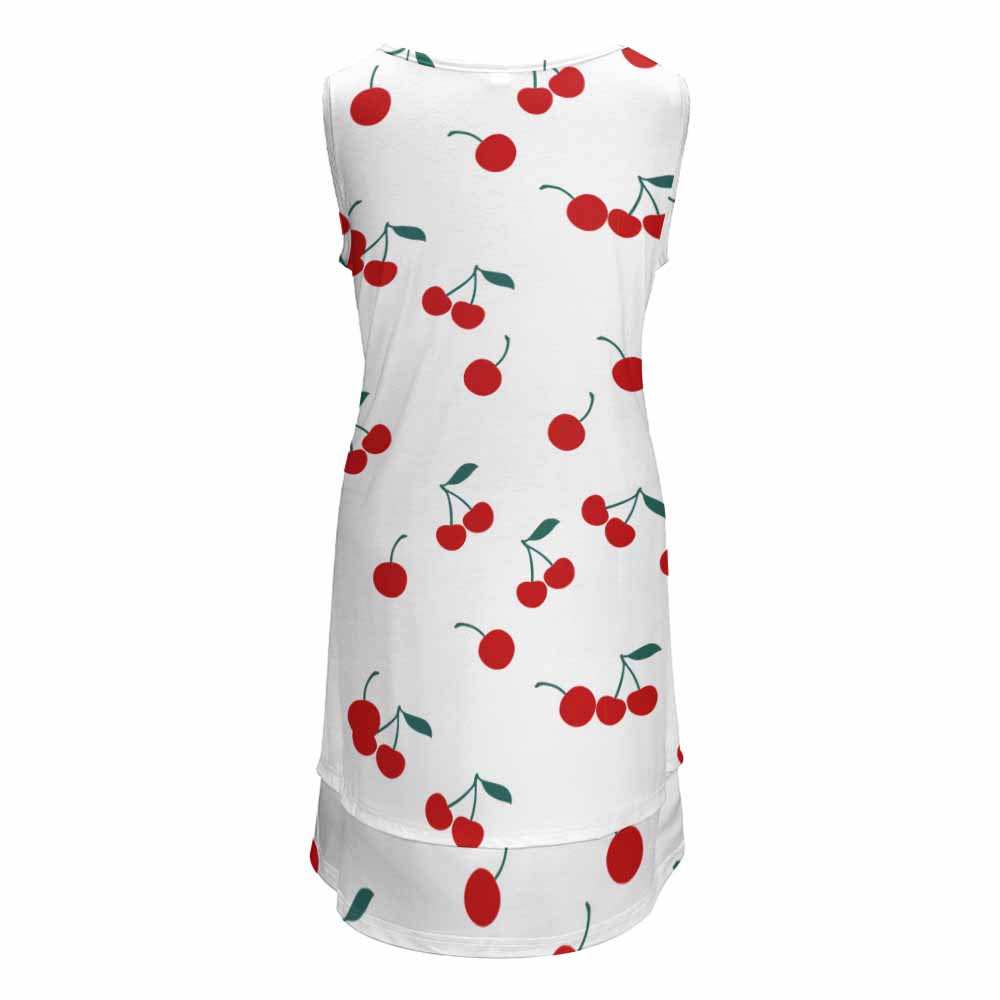 Custom Sleeveless U-neck Fake Two Piece Dress