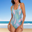 Customizable One-Piece Bikini with Padded Bra - Adjustable Double Strap
