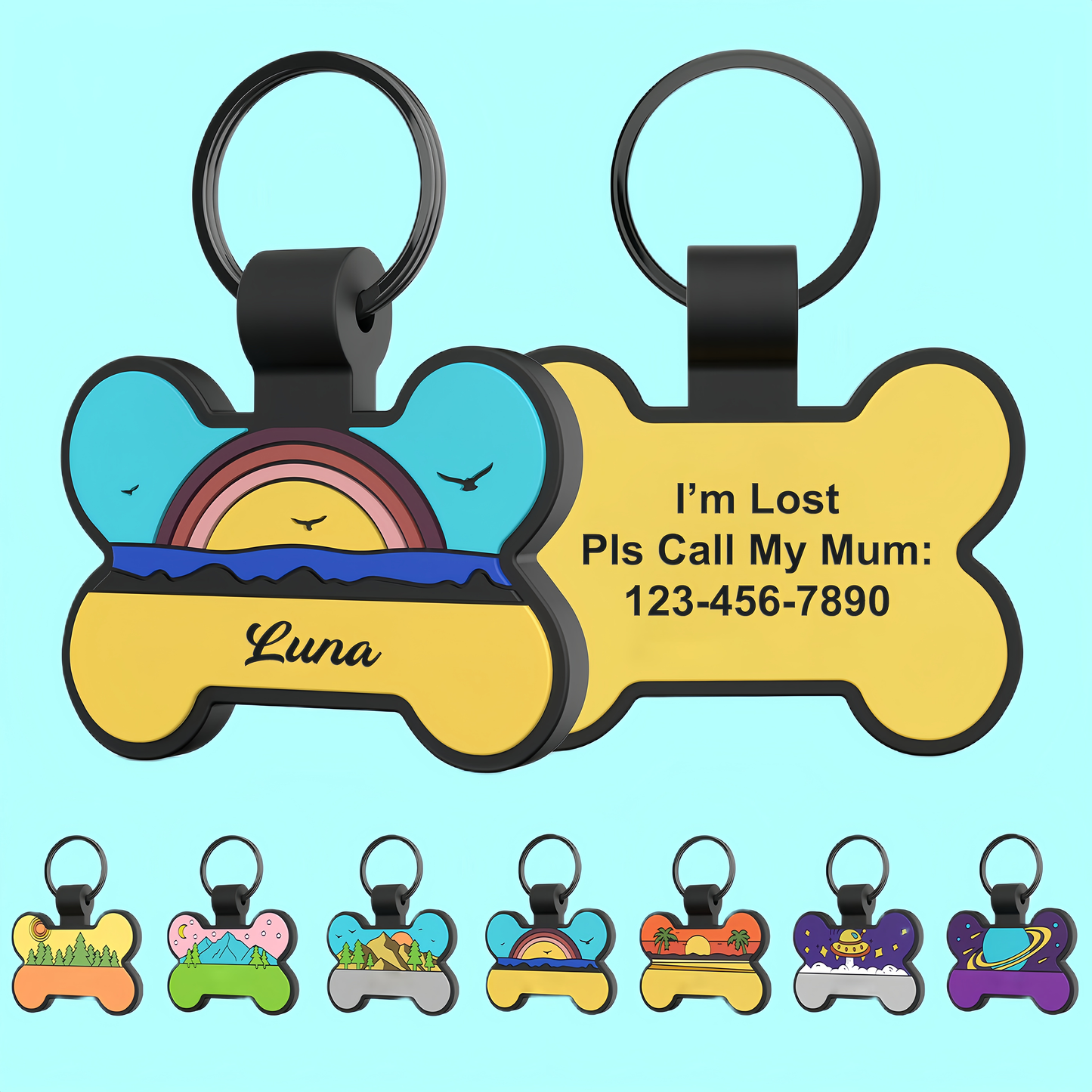 Personalized Silicone Dog and Cat Name ID Tag