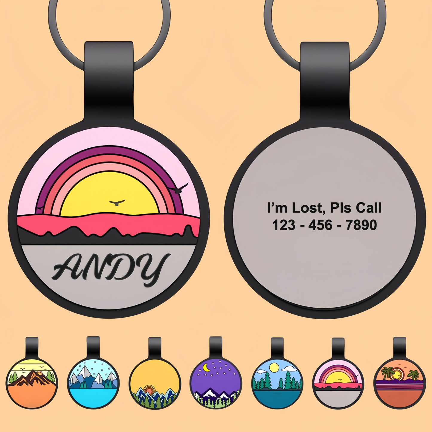 Personalized Engraved Silicone Dog and Cat Name ID Tag