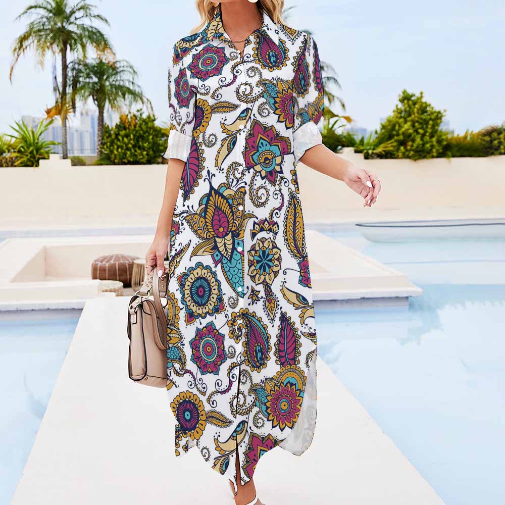 Custom Long Sleeved Shirt Dress