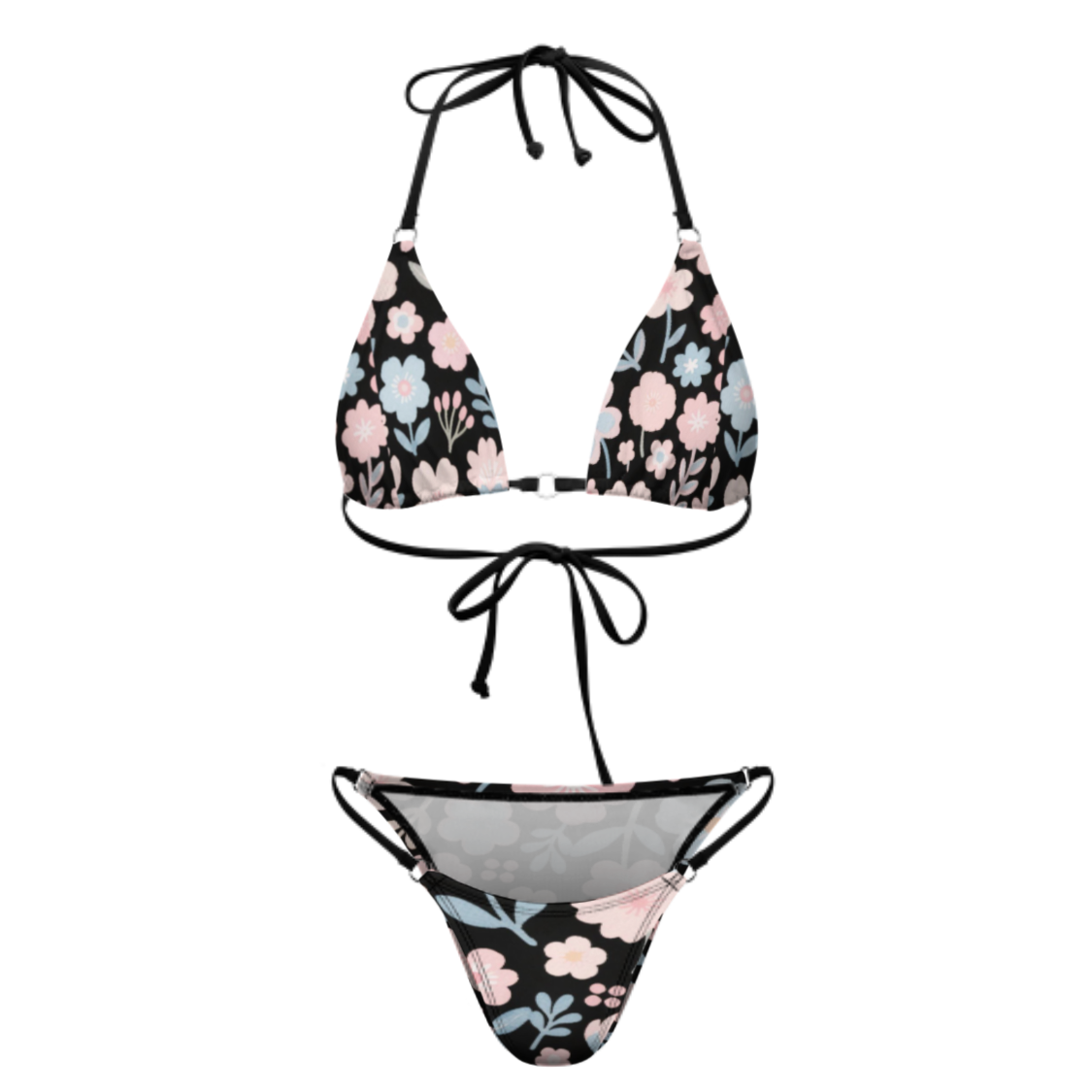 Custom Bikini Set - Adjustable Halter Top & Slimming Triangle Bottoms