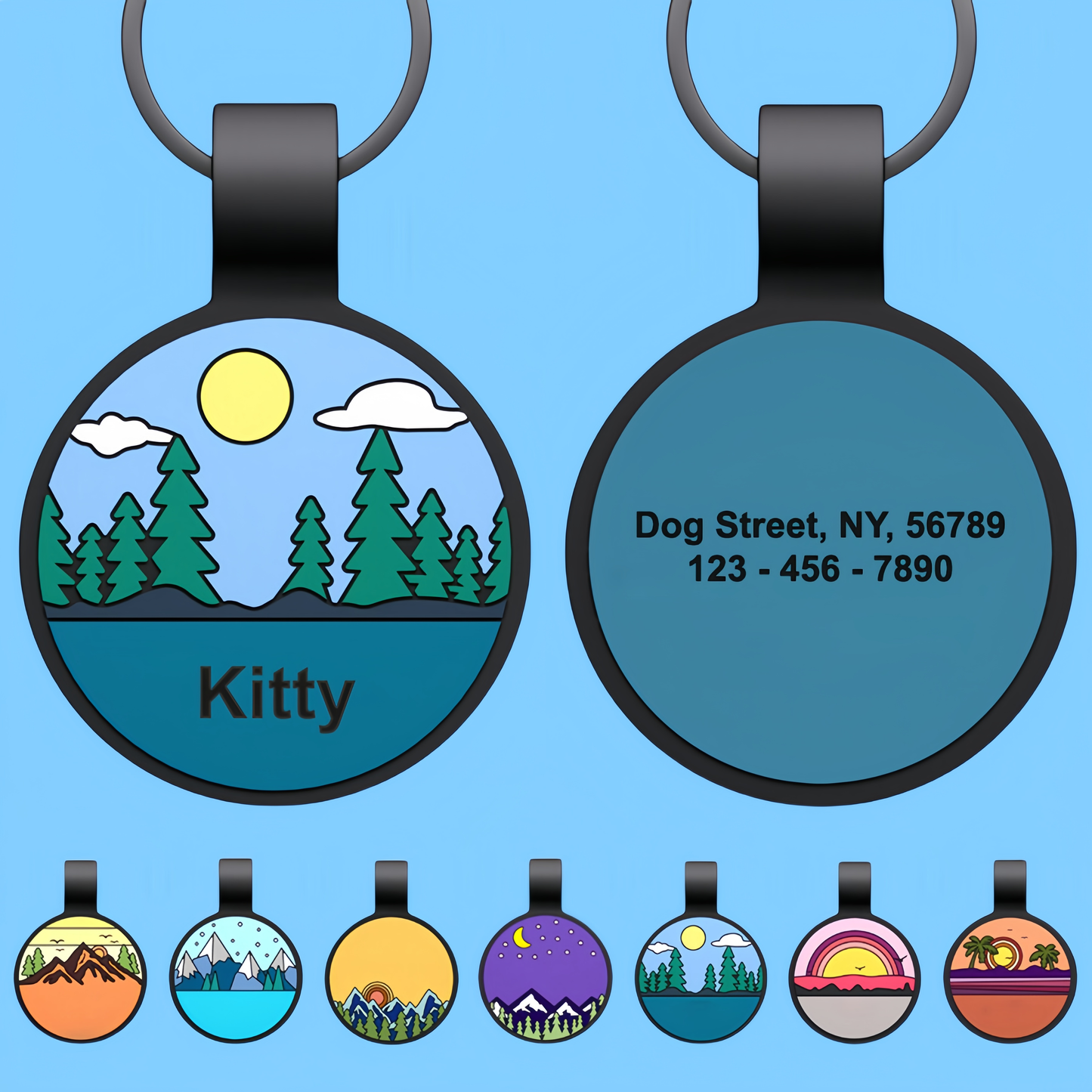 Personalized Engraved Silicone Dog and Cat Name ID Tag