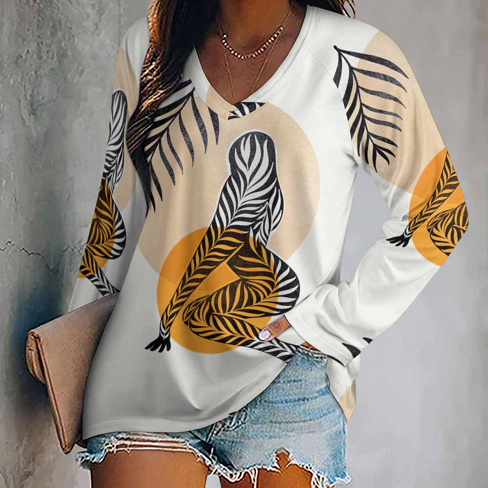 Custom Long Sleeve Loose Tee T-shirt For Women