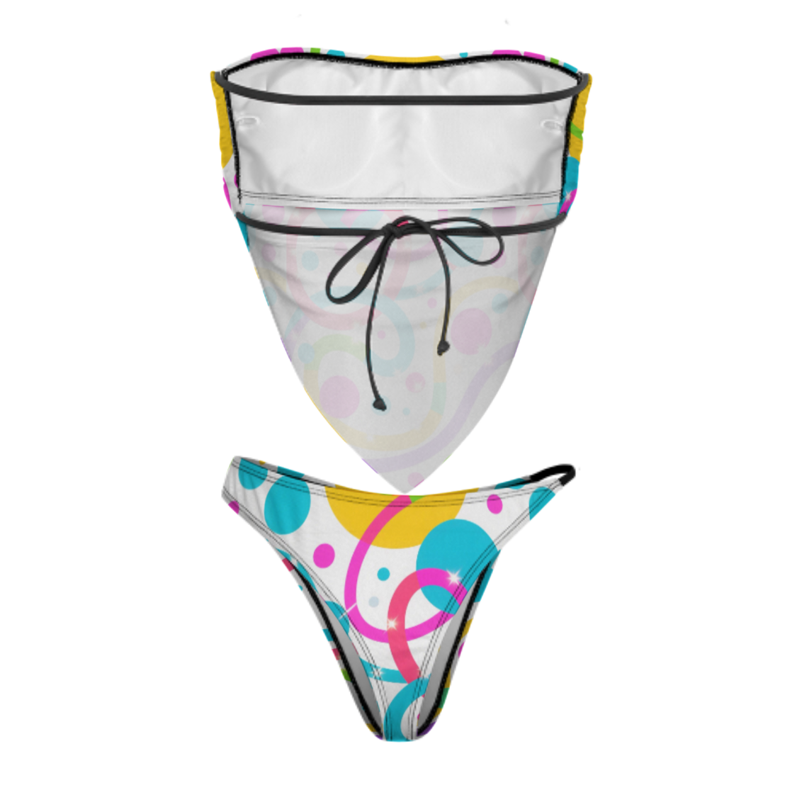 Custom Bikini Set - Detachable Padded Bandeau & Single Tie-Side Hip Enhancer