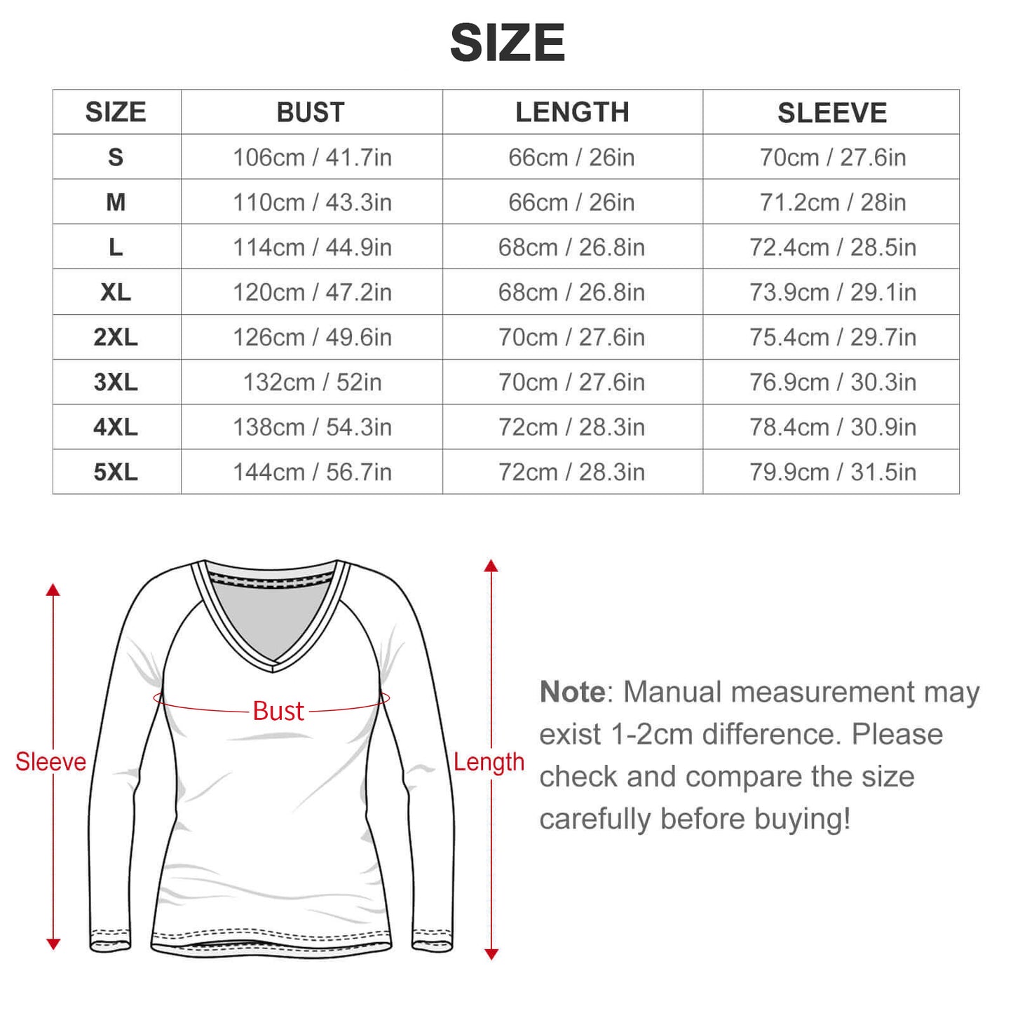Custom Long Sleeve Loose Tee T-shirt For Women