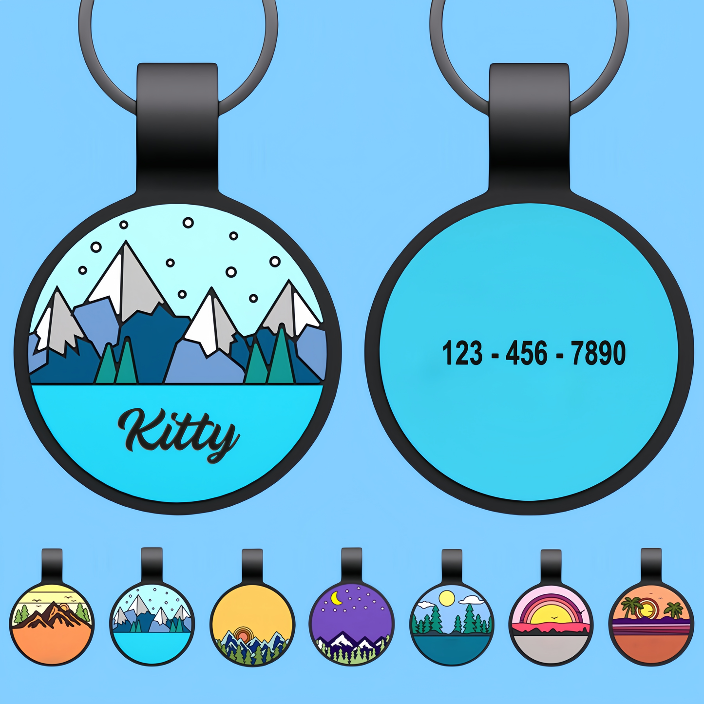 Personalized Engraved Silicone Dog and Cat Name ID Tag