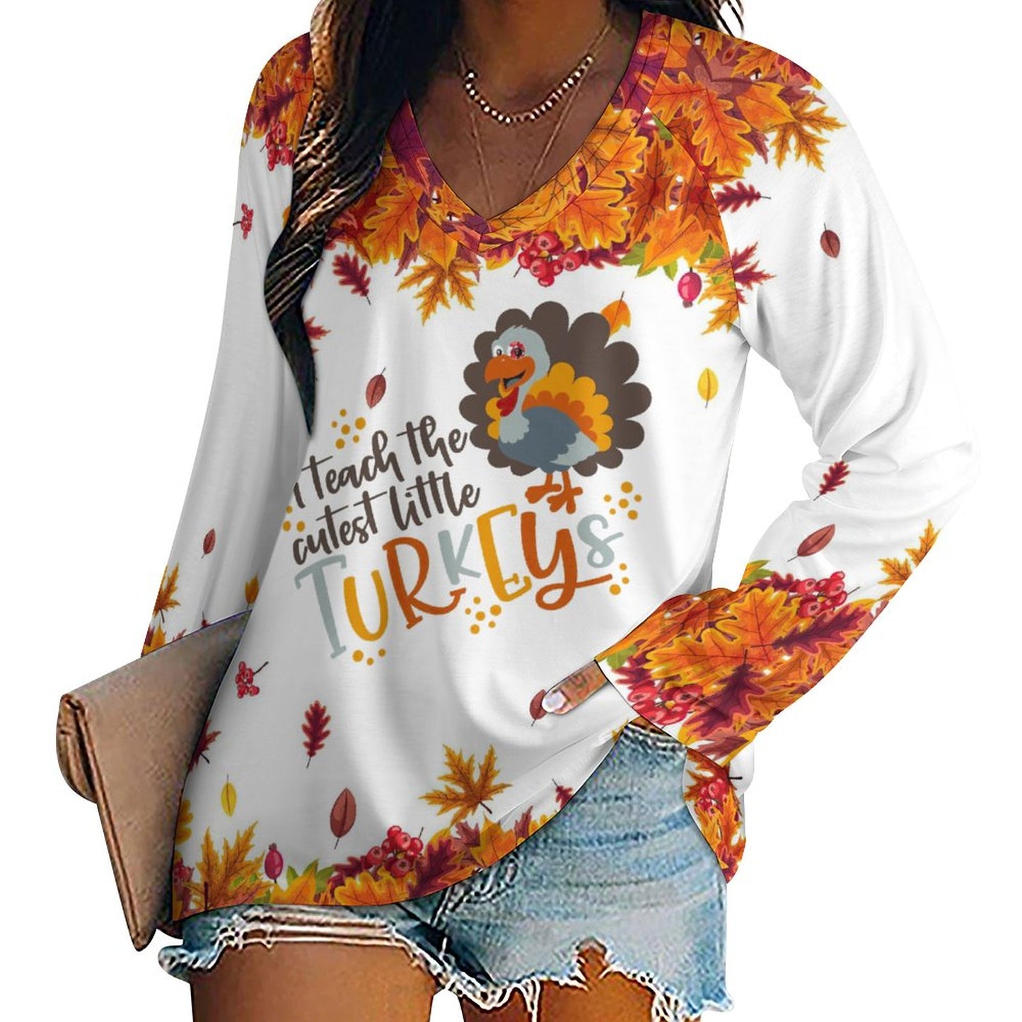 Custom Long Sleeve Loose Tee T-shirt For Women
