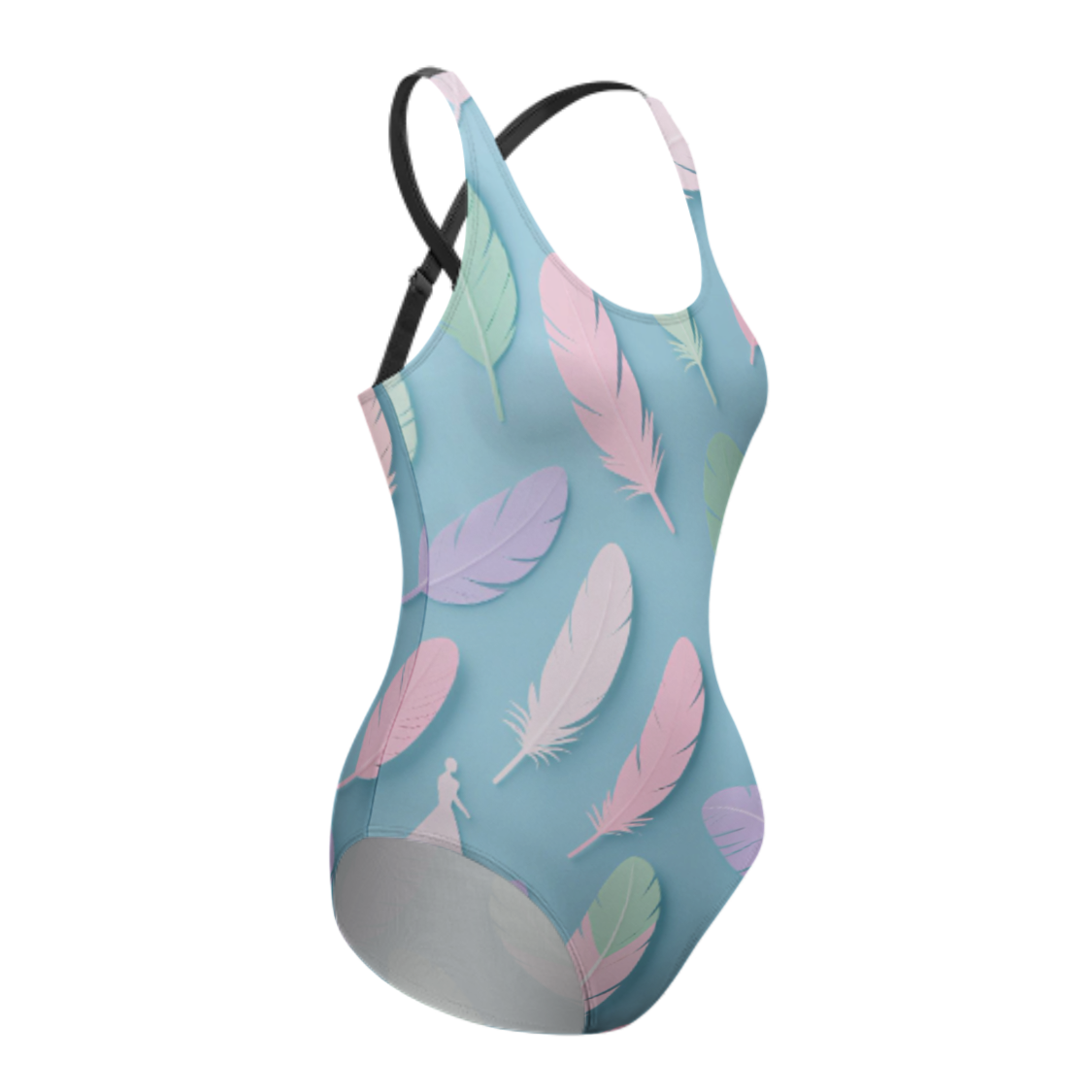 Customizable One-Piece Bikini with Padded Bra - Adjustable Double Strap