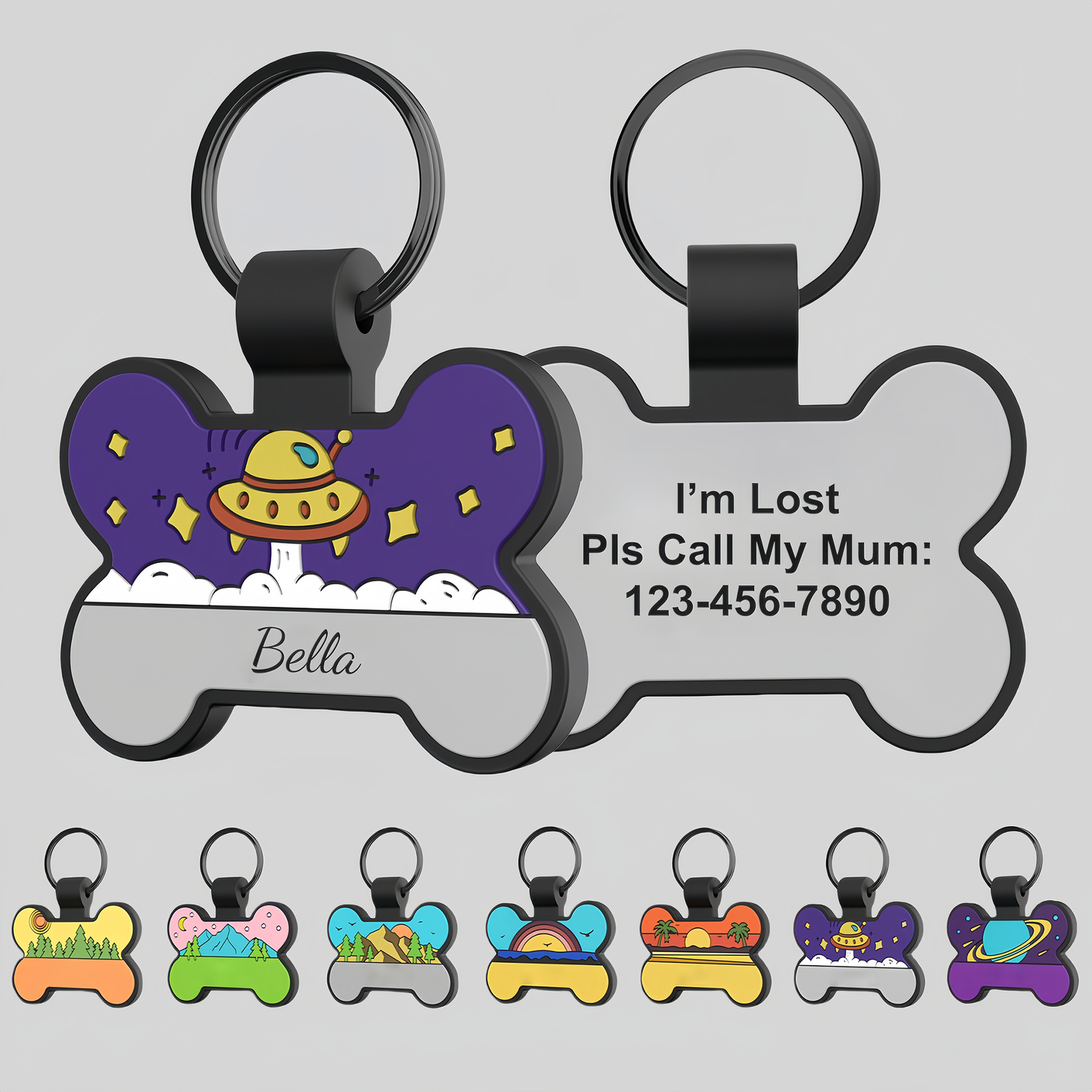 Personalized Silicone Dog and Cat Name ID Tag