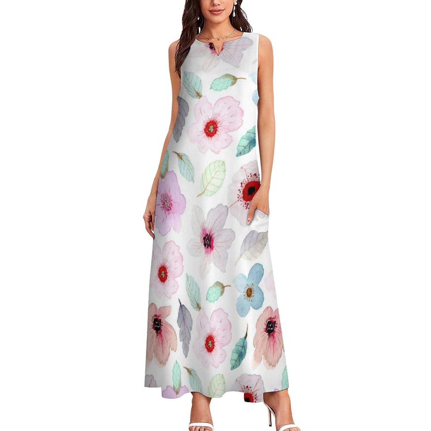 Custom Sleeveless Ankle Length Dress