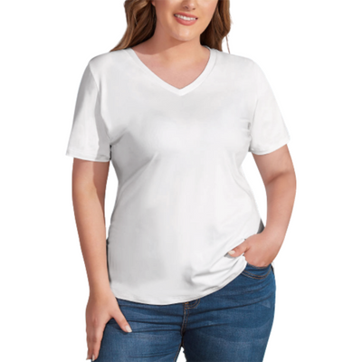 Custom V Neck Short-sleeve Women Shirt Printed T-shirt