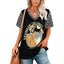 Custom V Neck Short-sleeve Women Shirt Printed T-shirt