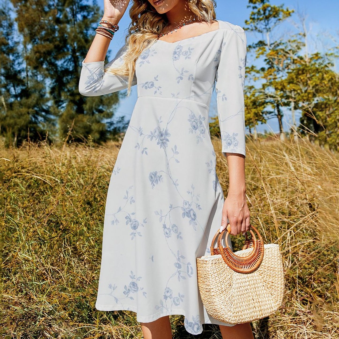 Custom Sweetheart Knot Flared Dress