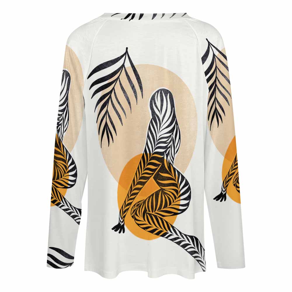 Custom Long Sleeve Loose Tee T-shirt For Women