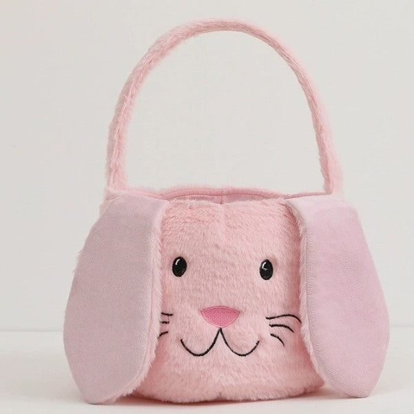 Personalized Embroidered Easter Basket Plush Rabbit Bucket