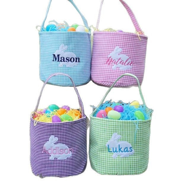 Personalized Cute Embroidered Easter Basket