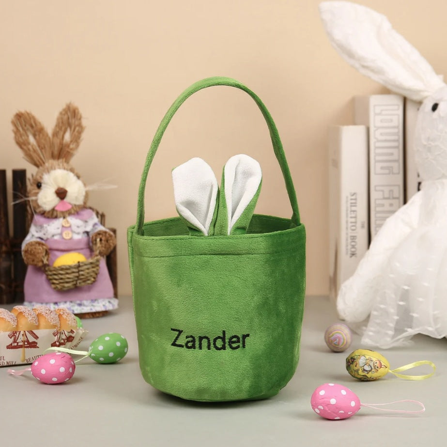 Personalized Easter Bunny Tote Bag Rabbit Ears Basket