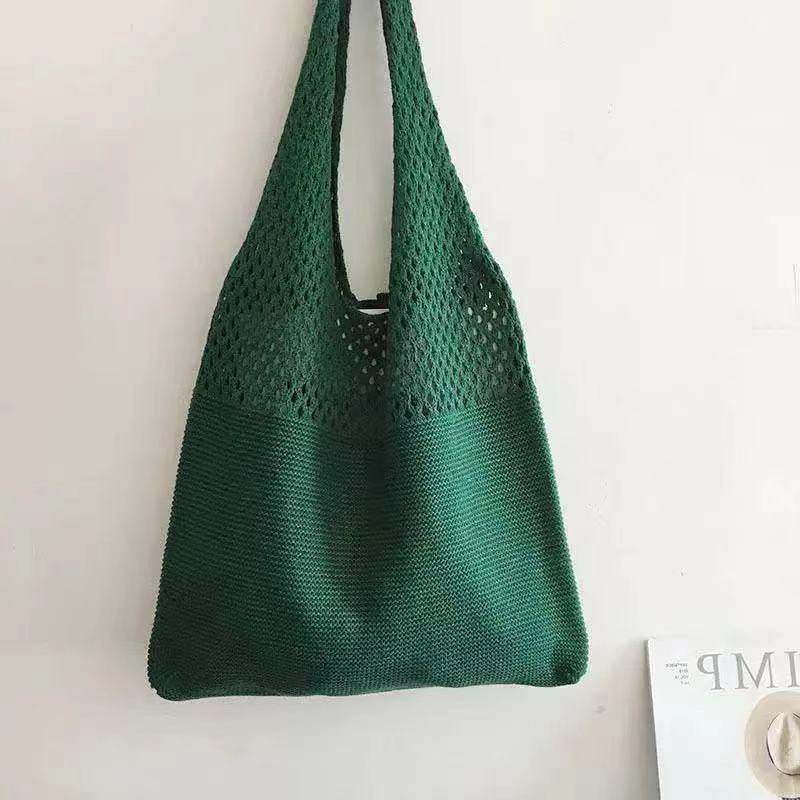 Personalized Embroidered Dopamine Knit Openwork Bag