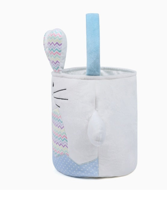 Personalized Embroidered Striped Plush Easter Basket