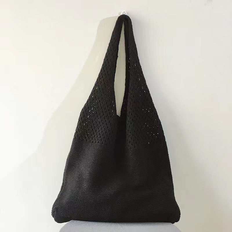 Personalized Embroidered Dopamine Knit Openwork Bag