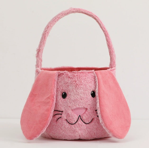 Personalized Embroidered Easter Basket Plush Rabbit Bucket
