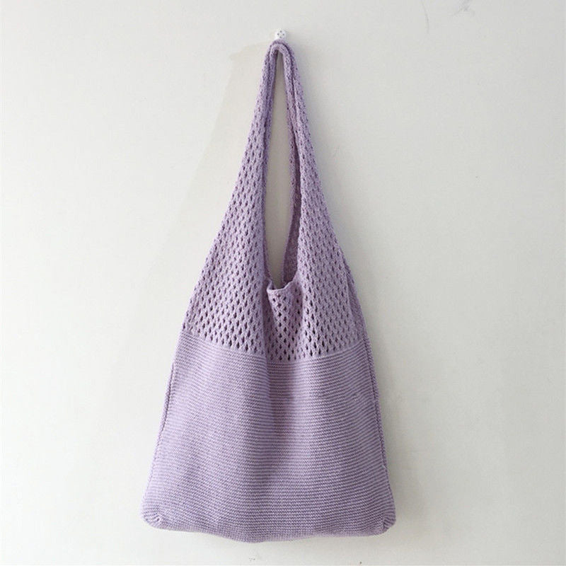 Personalized Embroidered Dopamine Knit Openwork Bag