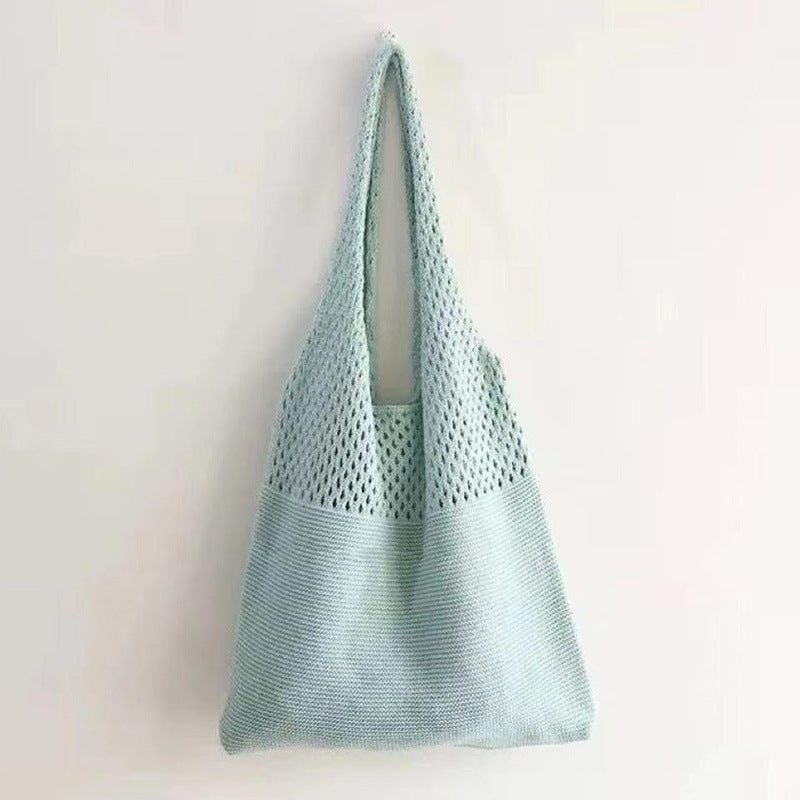 Personalized Embroidered Dopamine Knit Openwork Bag