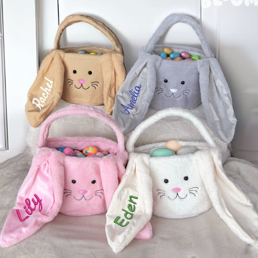 Personalized Embroidered Plush Easter Basket