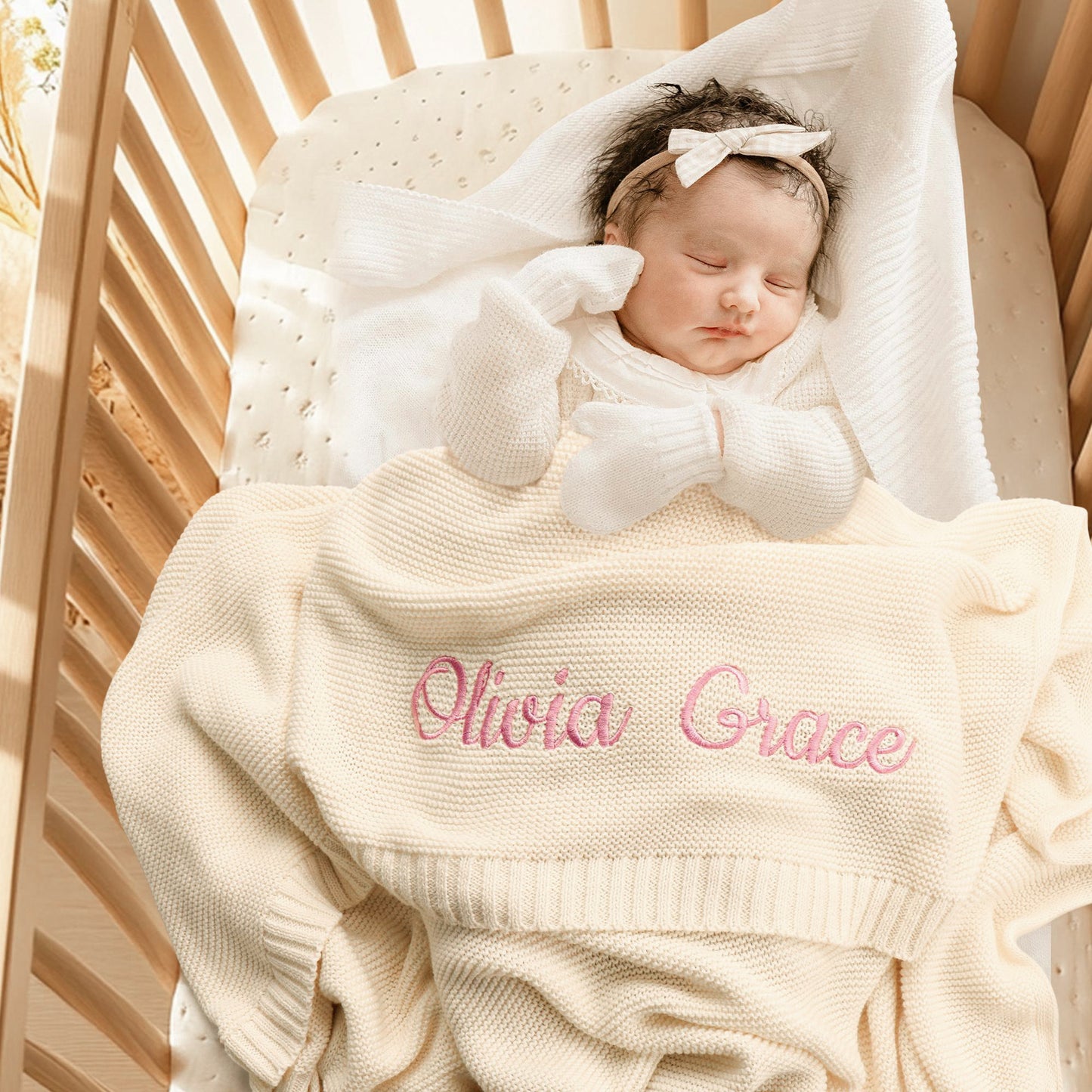 Personalized Pure Cotton Embroidered Blanket 31"*39“