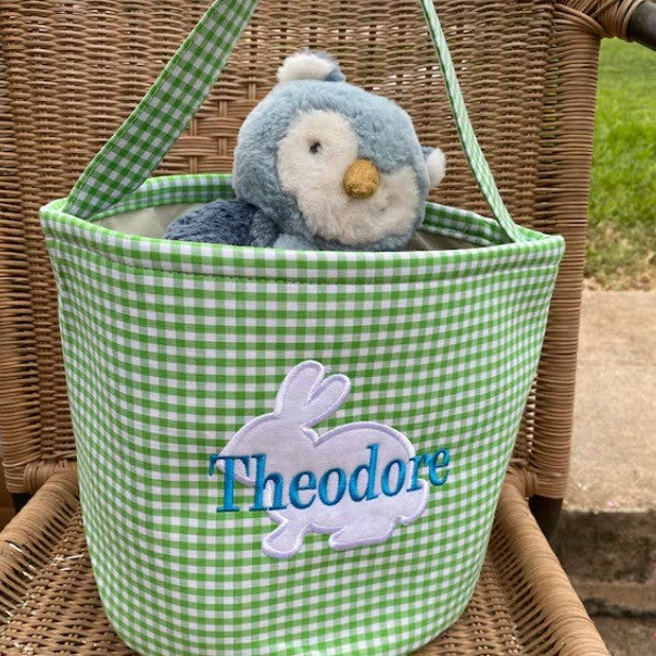Personalized Cute Embroidered Easter Basket