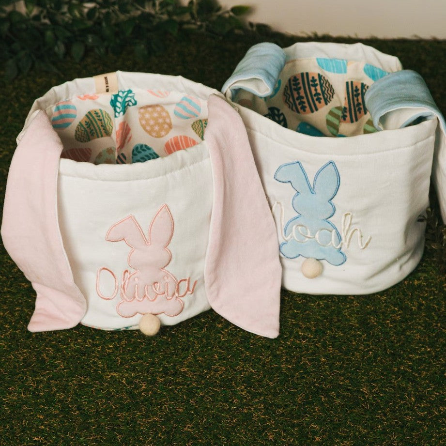 Personalized Easter Basket Custom Embroidered Easter Bunny Basket