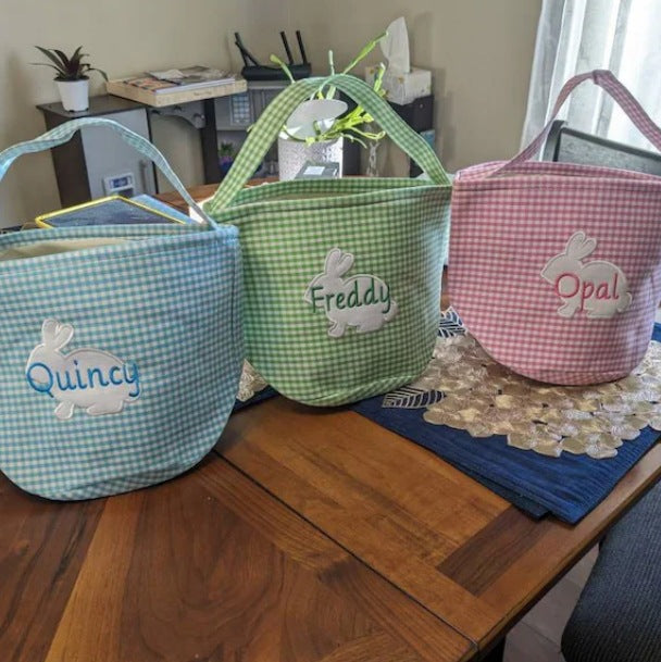 Personalized Cute Embroidered Easter Basket