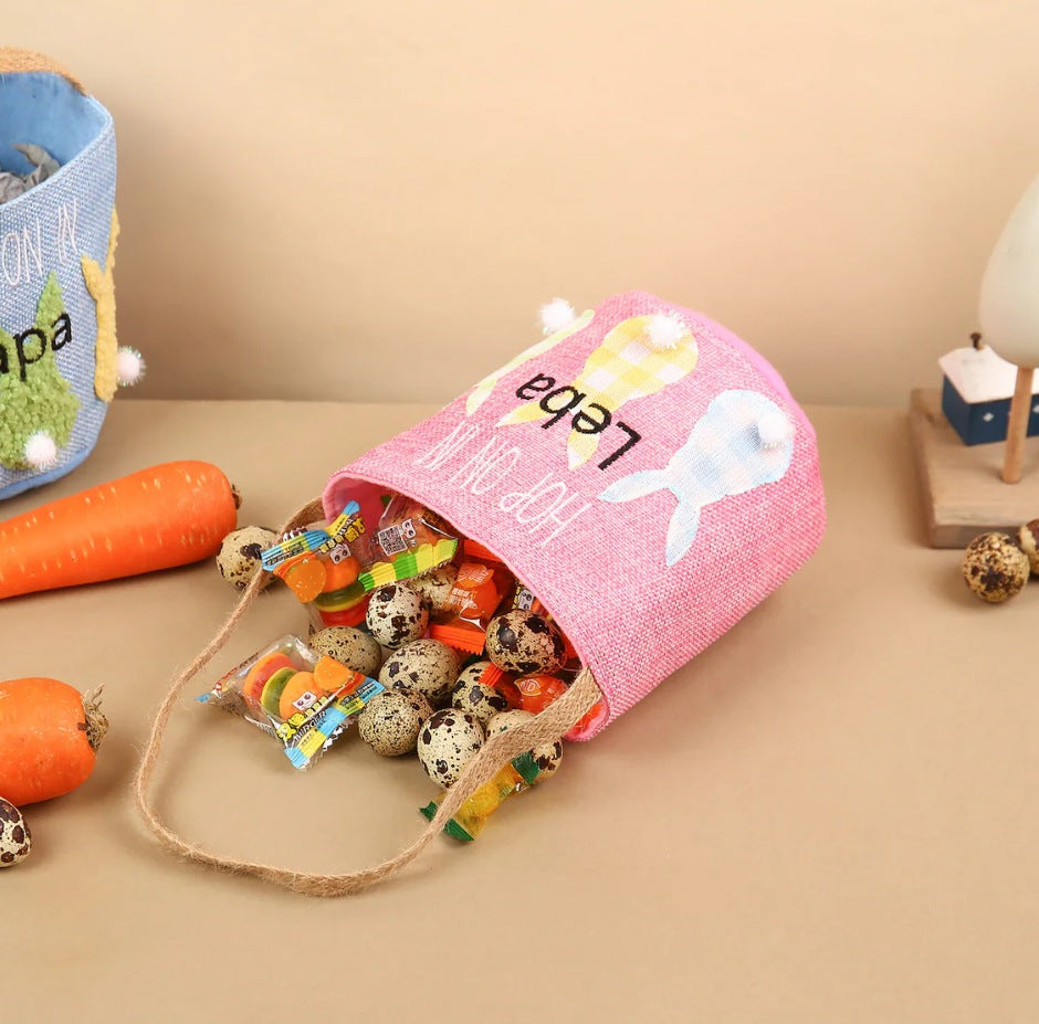 Personalized Embroidered Easter Basket Nonwoven Fabric