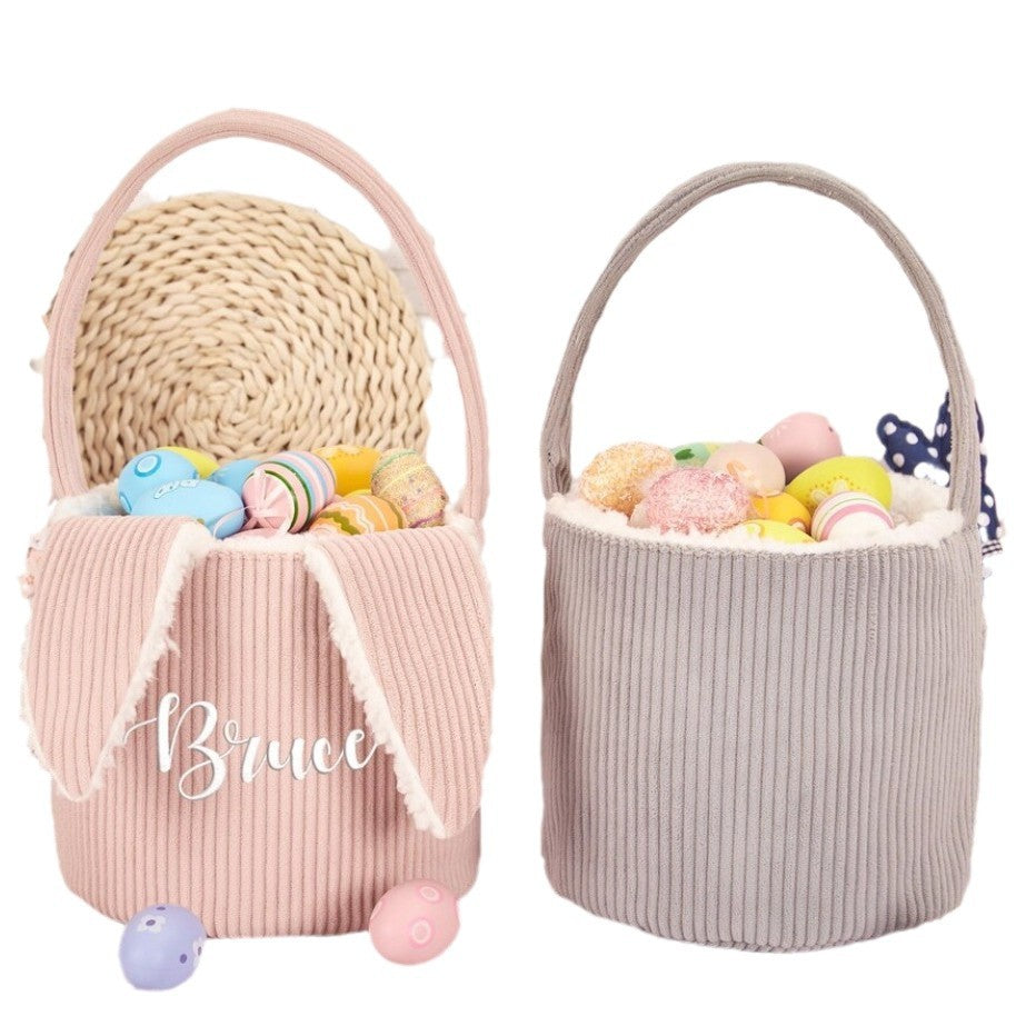 Personalized Embroidered Easter Bunny Basket for Kids