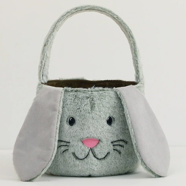 Personalized Embroidered Easter Basket Plush Rabbit Bucket