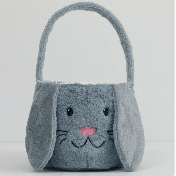 Personalized Embroidered Easter Basket Plush Rabbit Bucket