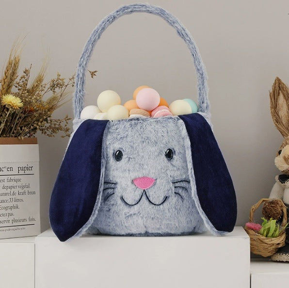 Personalized Embroidered Easter Basket Plush Rabbit Bucket