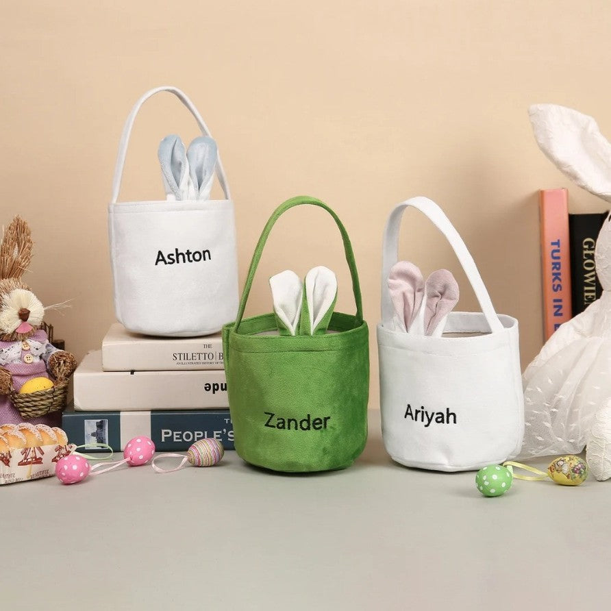 Personalized Easter Bunny Tote Bag Rabbit Ears Basket