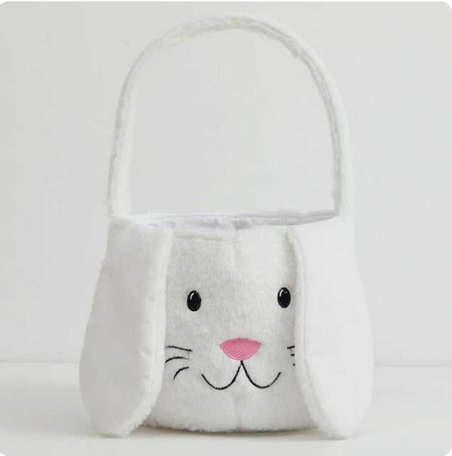 Personalized Embroidered Easter Basket Plush Rabbit Bucket