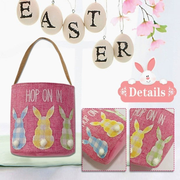 Personalized Embroidered Easter Basket Nonwoven Fabric