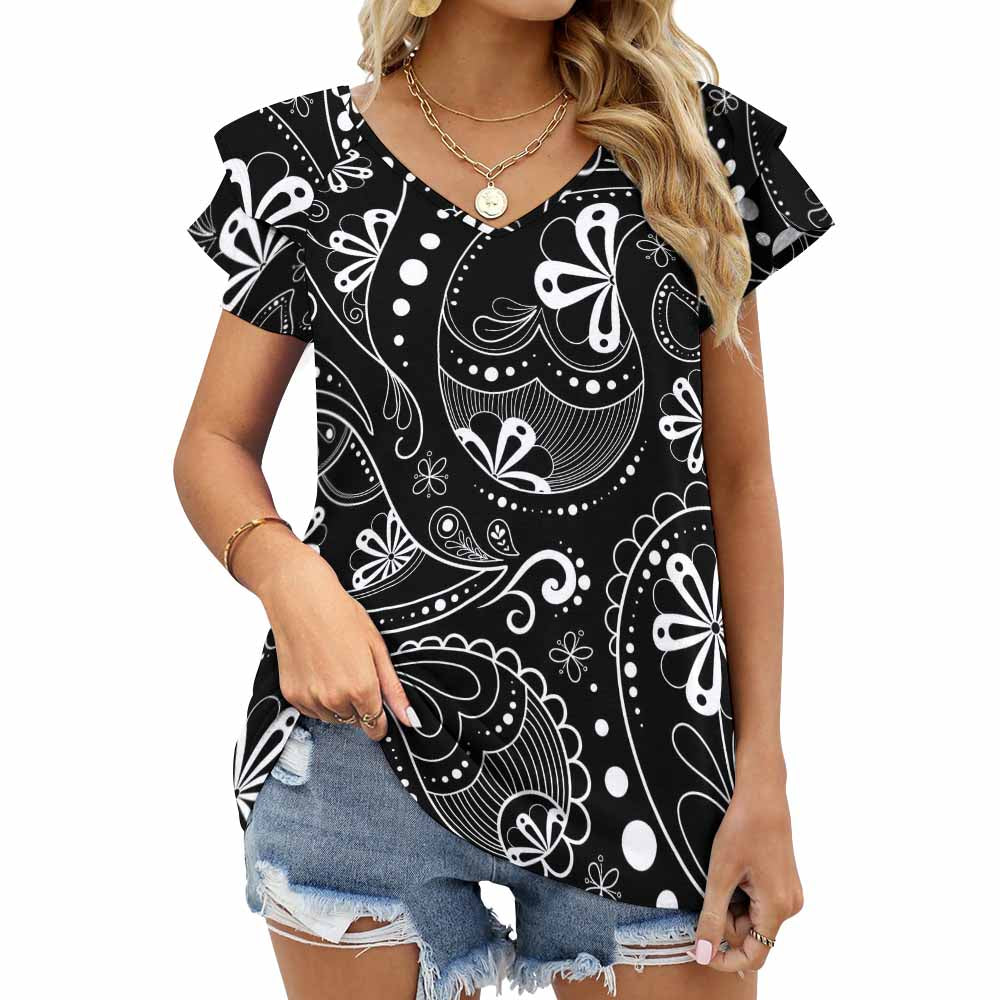 Custom V-neck T-shirt For Women