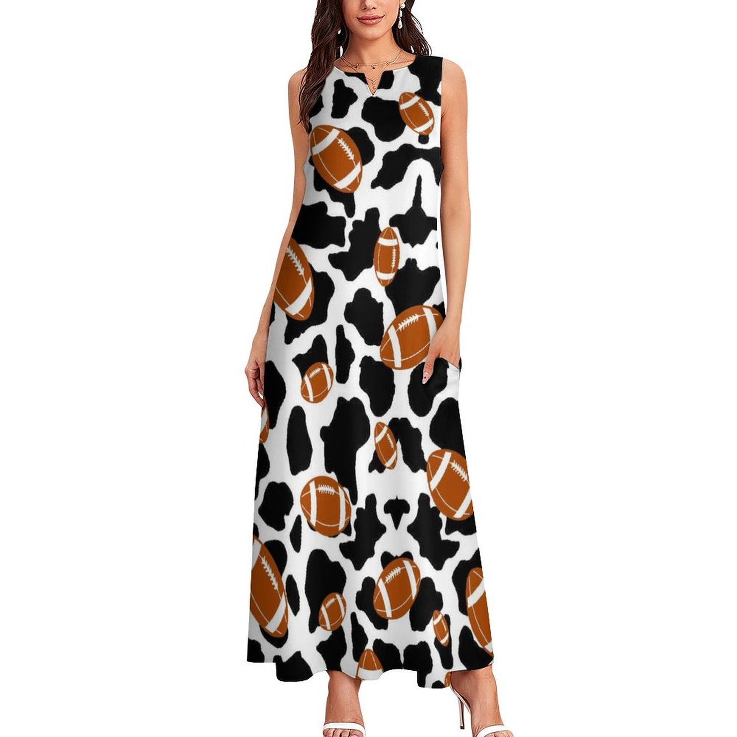 Custom Sleeveless Ankle Length Dress