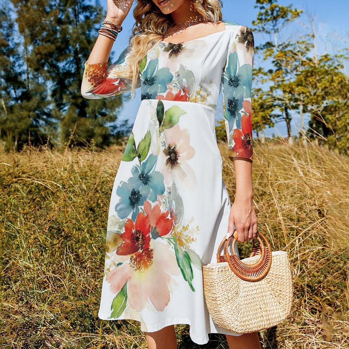 Custom Sweetheart Knot Flared Dress